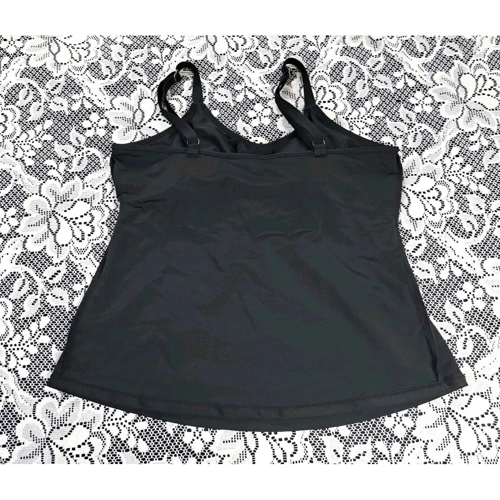 Tropical Escape Swim Shorts 12 Black Tankini Swim Top L Adjustable Straps Padded